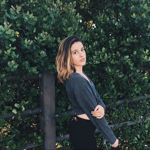 Gray and black crop sweater